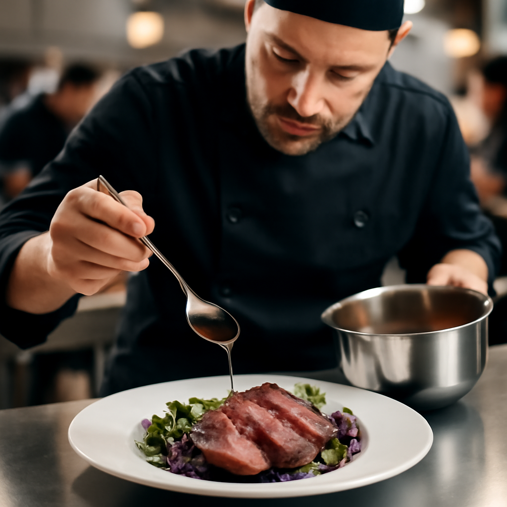 Процесс приготовления мяса оленя
