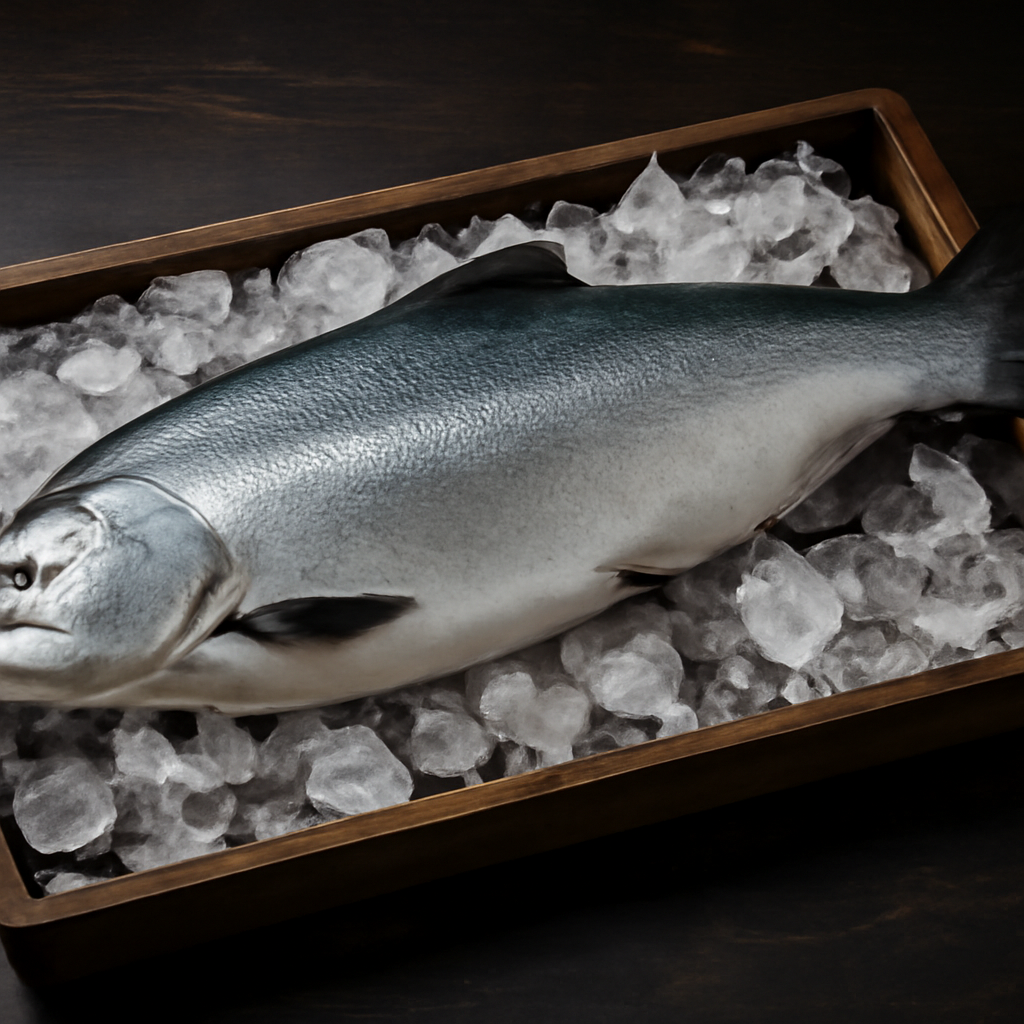 Хранят мороженного кижуча в морозильной камере