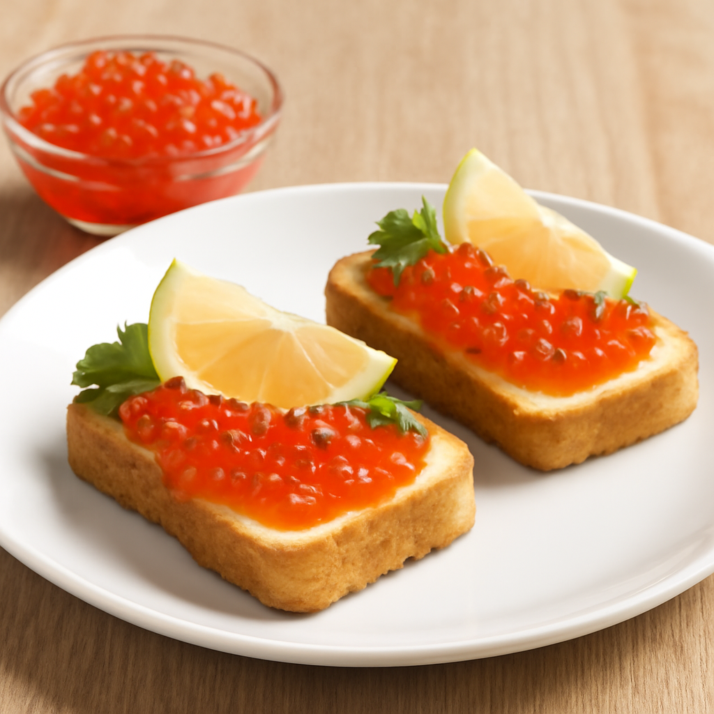 Бутерброды с красной икрой