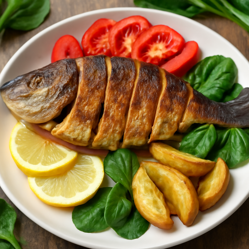 Рыба дорадо запеченная с овощами