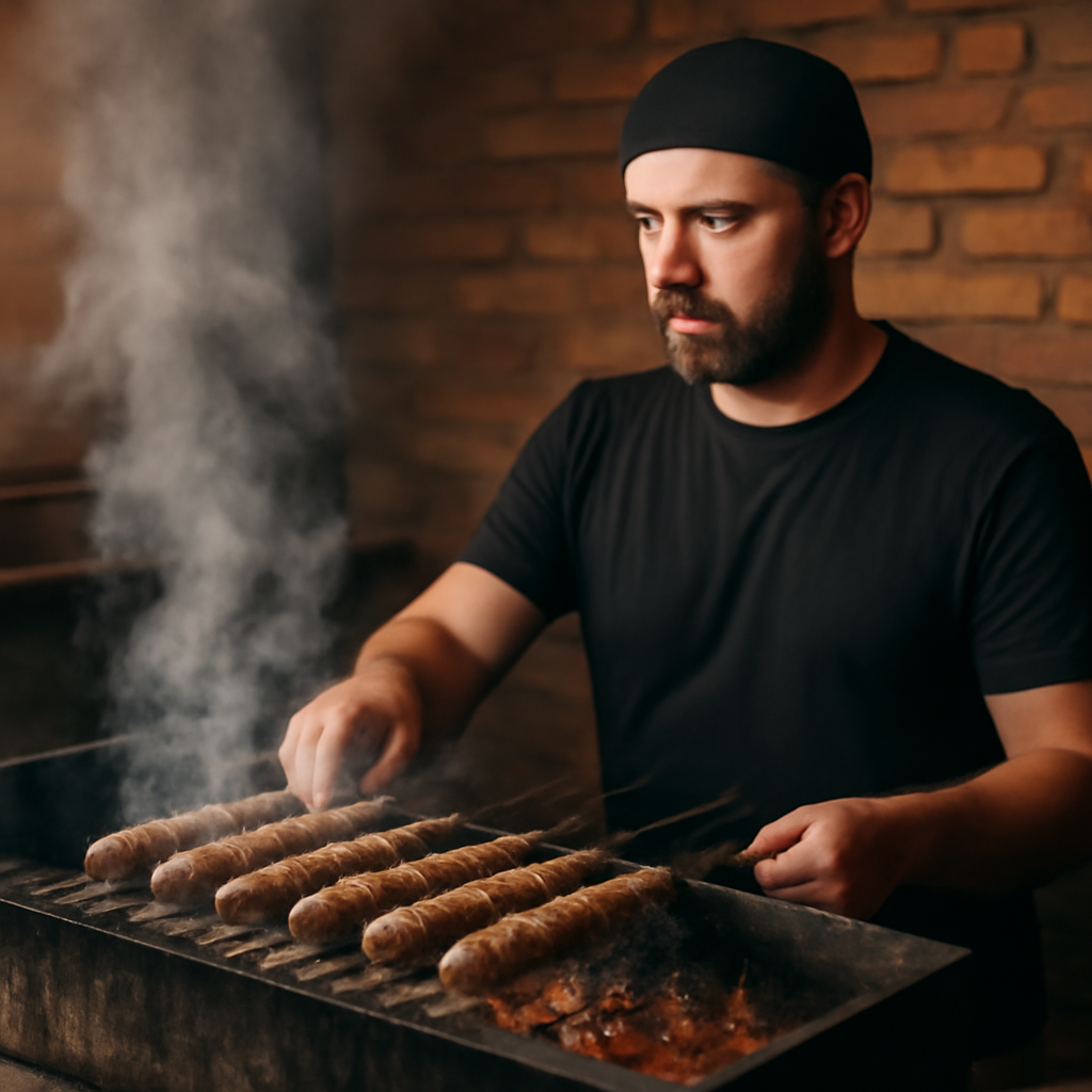 Люля в процессе приготовления