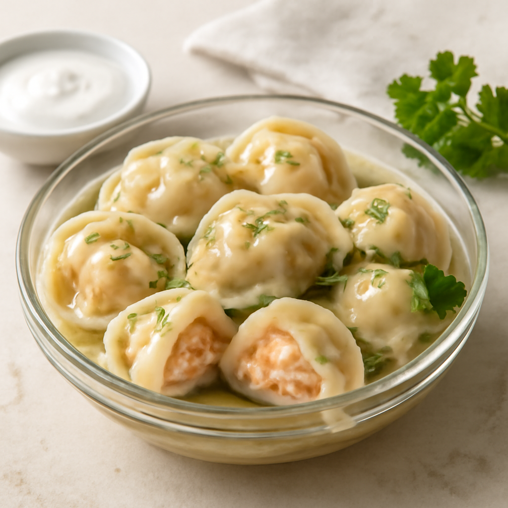 Пельмени с красной рыбой