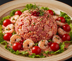 Салат из креветок и морепродуктов за 20 минут